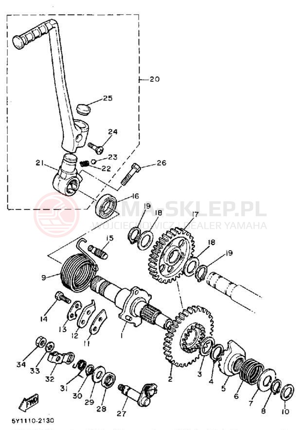 Schemat "rozrusznik" do Yamaha XT600W/XT600WC