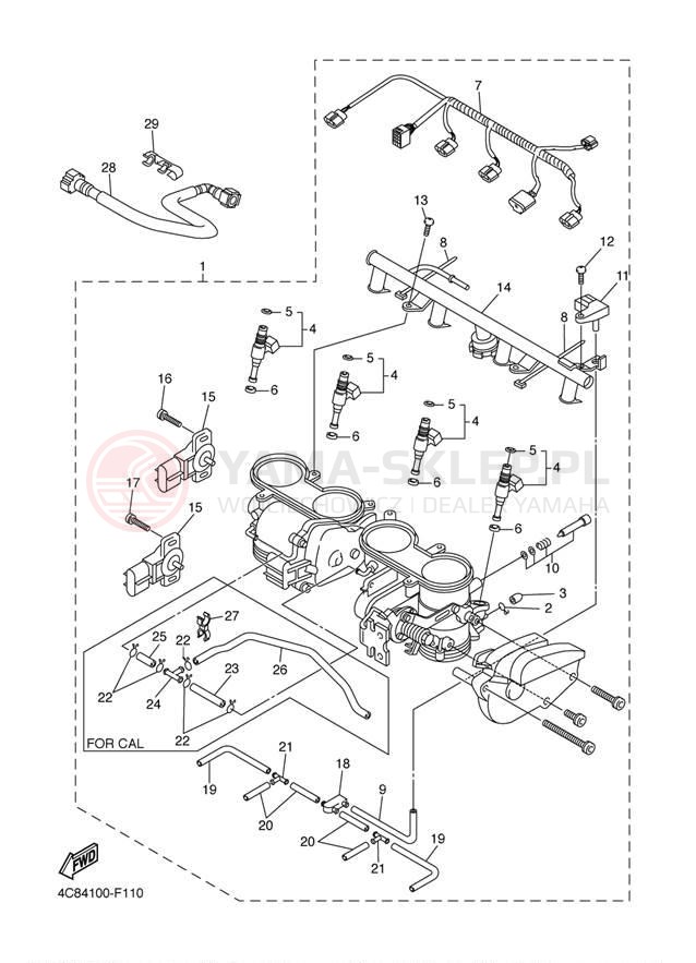 Schemat "Wtrysk paliwa" do Yamaha R1 YZFR1W/YZFR1WC