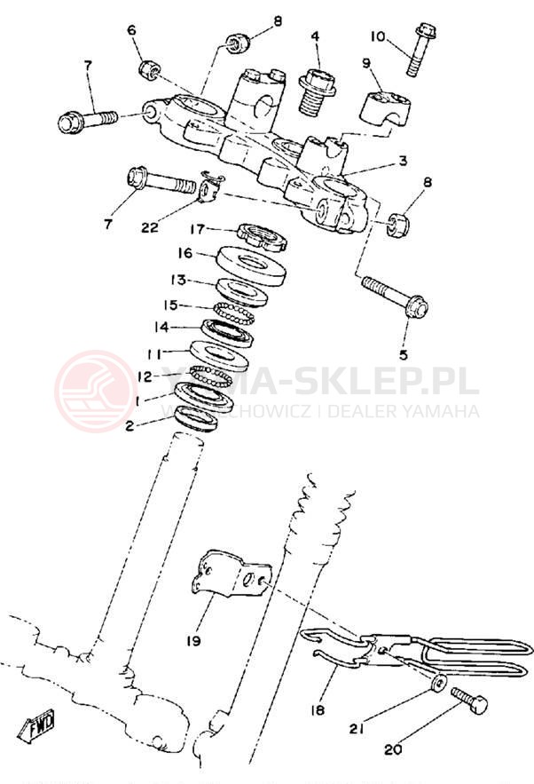 Schemat "Półki zawieszenia" do Yamaha DT175G