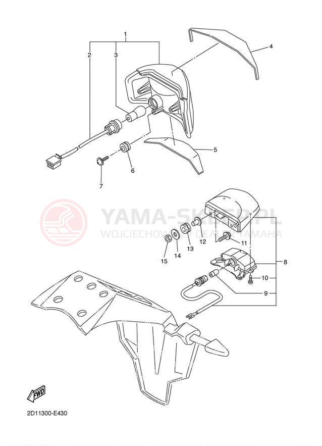 Schemat "lampa tył" do Yamaha FZ-1 CA FZS10VC/FZS10V
