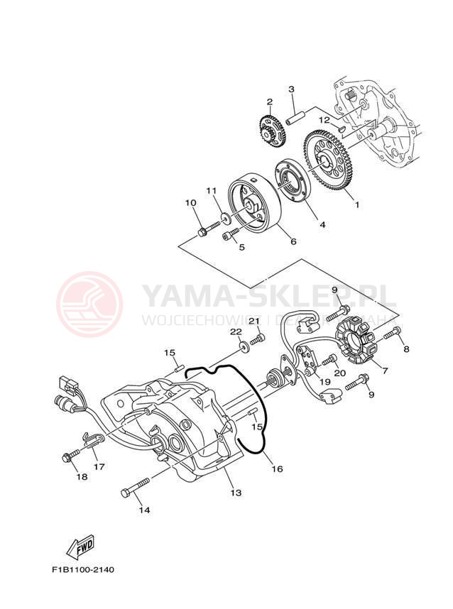 Schemat "prądnica" do Yamaha SR230 SRT1000D