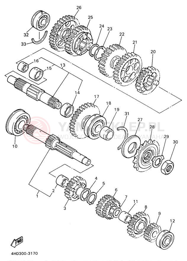 Schemat "Skrzynia biegów " do Yamaha YZF750RKC/YZF750RK