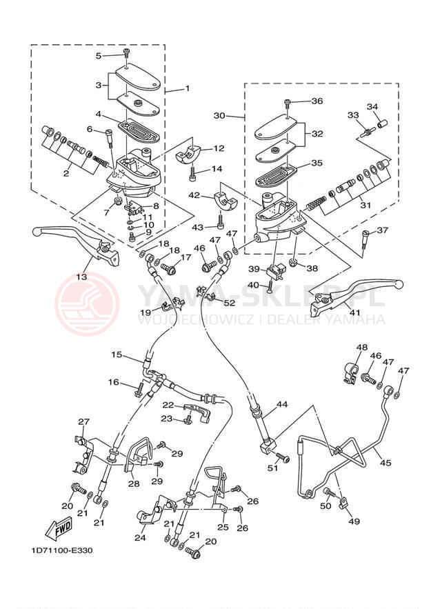 Schemat "Pompa hamulcowa przednia" do Yamaha ROADLINER S XV19SV/XV19SVC