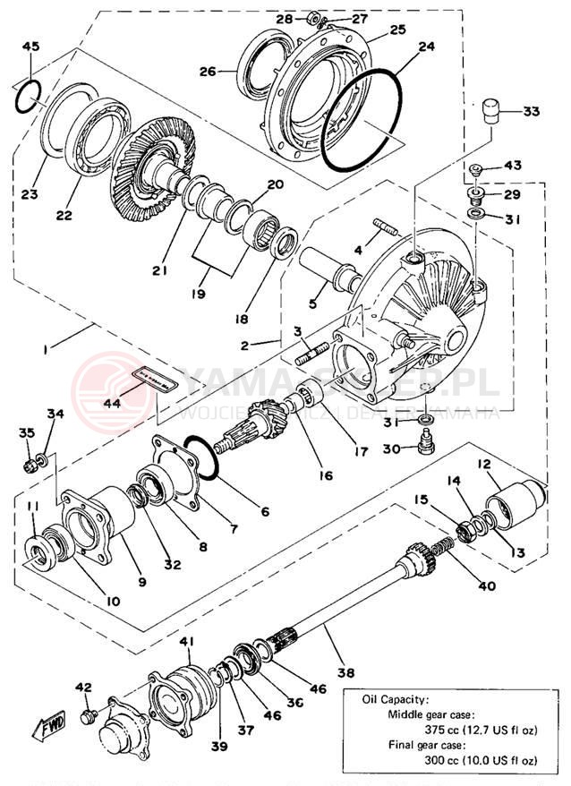 Schemat "Wał napędowy" do Yamaha XS750E