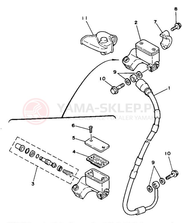 Schemat "Pompa hamulcowa przednia" do Yamaha YZ125W