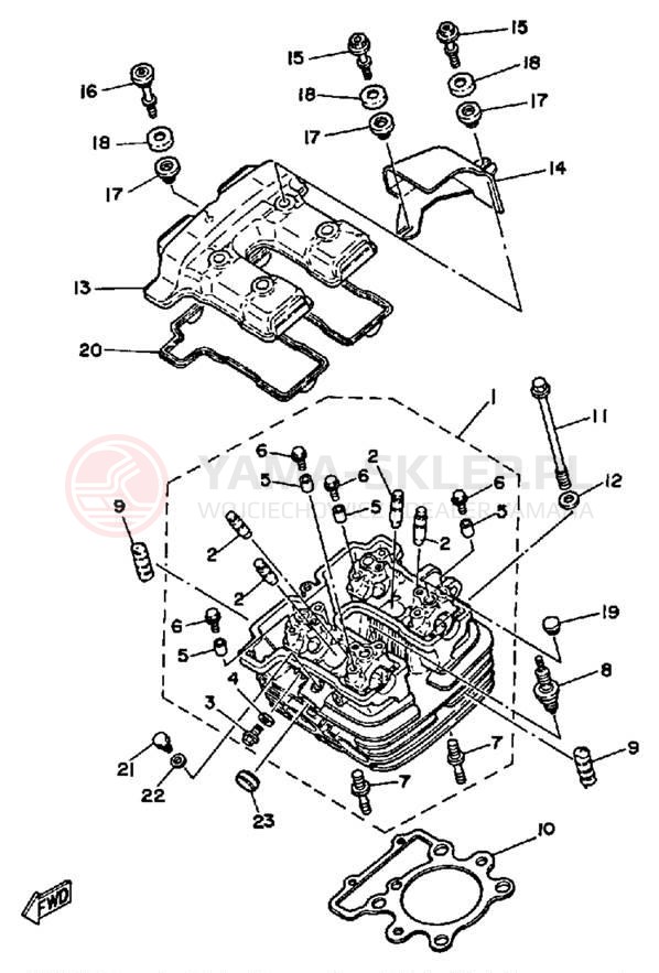 Schemat "głowica" do Yamaha SRX250TC/SRX250T