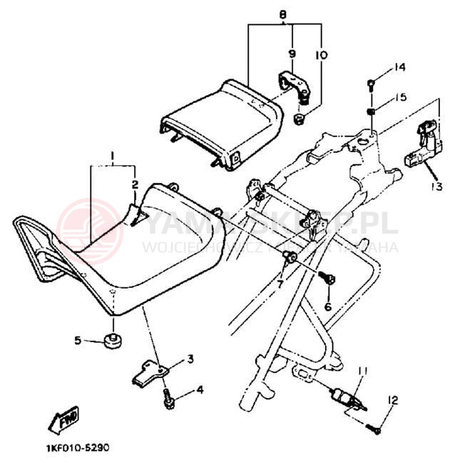 Schemat "siedzenie" do Yamaha FZ600T/FZ600TC