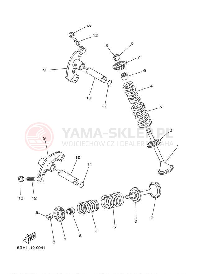 Schemat "zawory" do Yamaha KODIAK 400 2WD YFM4AS