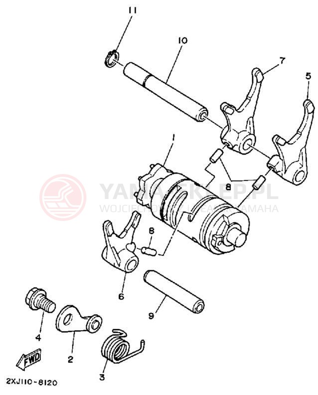 Schemat "Wodziki, automat" do Yamaha BLASTER YFS200B