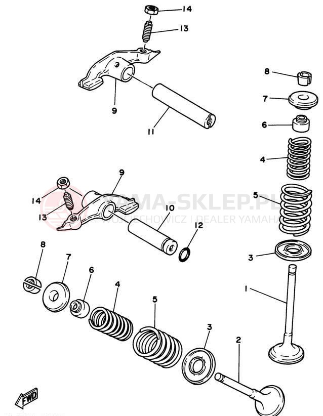 Schemat "zawory" do Yamaha SEROW XT225HC/XT225H