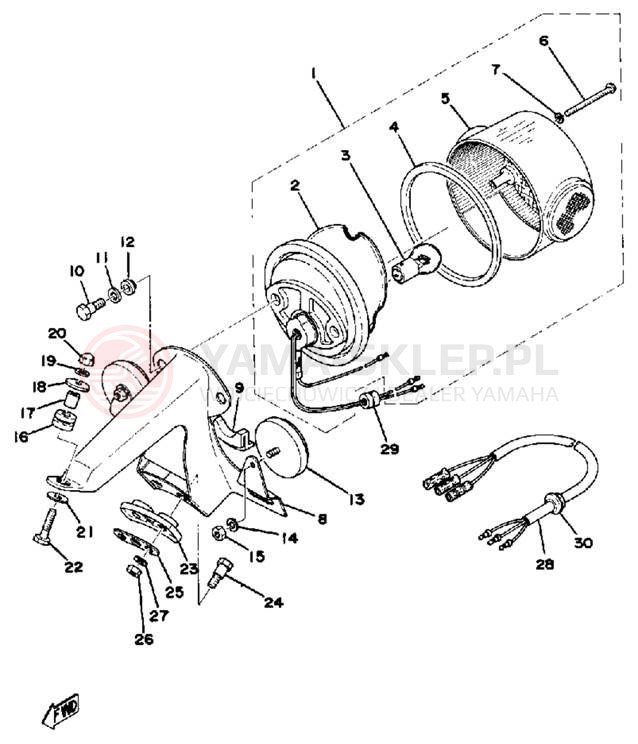 Schemat "lampa tył" do Yamaha DT175C