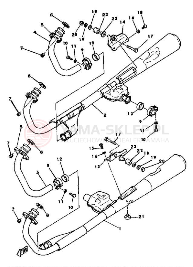 Schemat "Wydech końcowy" do Yamaha XS1100F