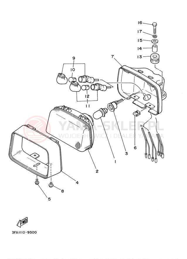 Schemat "Lampa przód" do Yamaha BREEZE YFA1SC/YFA1S
