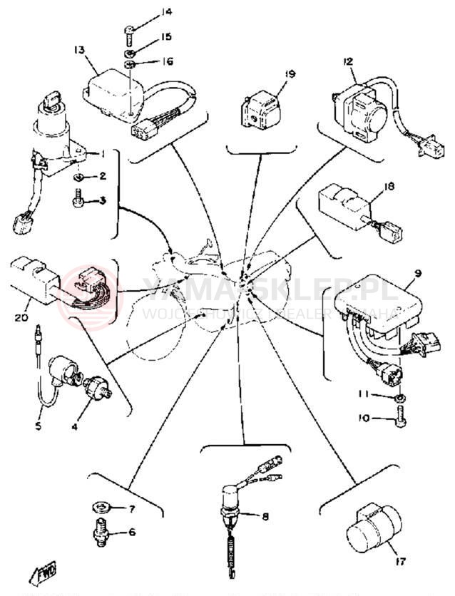 Schemat "układ elektryczny" do Yamaha XS750SF