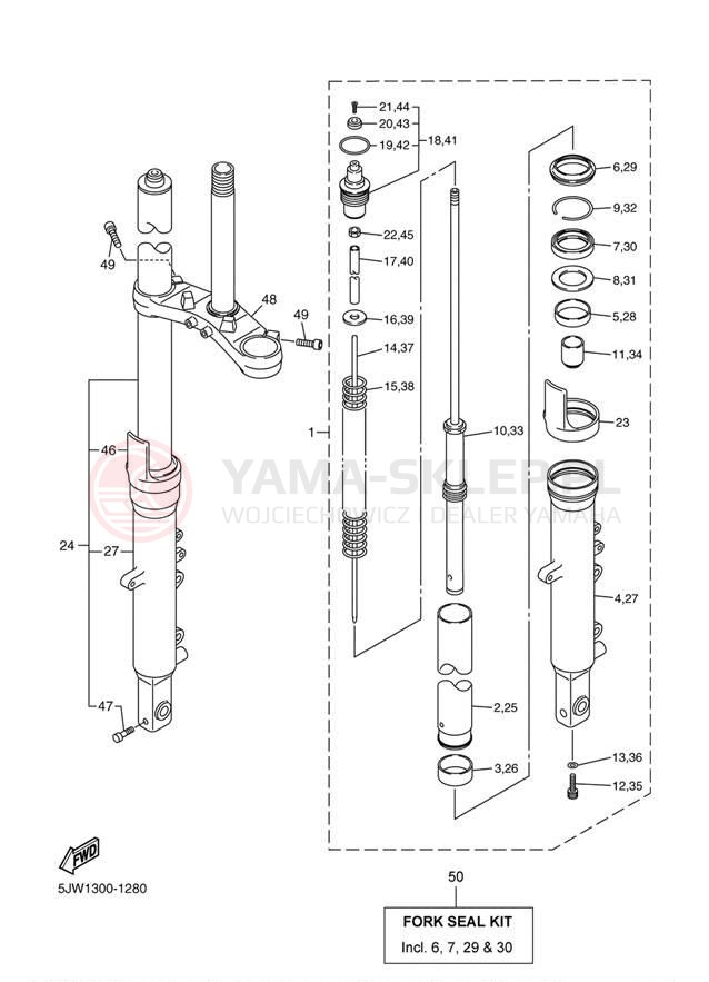 Schemat "Amortyzatory przód" do Yamaha FJR1300 FJR13T/FJR13TC