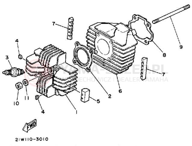 Schemat "cylinder" do Yamaha BIG WHEEL BW80T