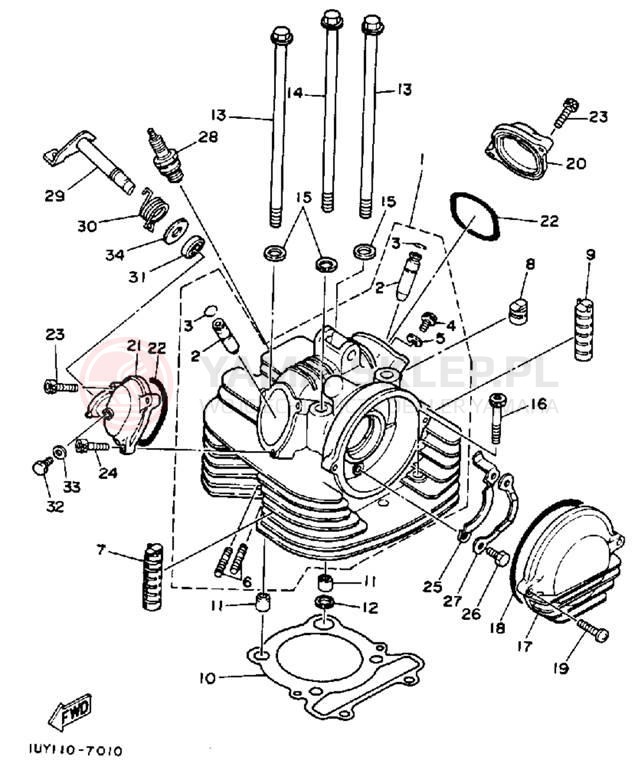 Schemat "głowica" do Yamaha WARRIOR YFM350XU