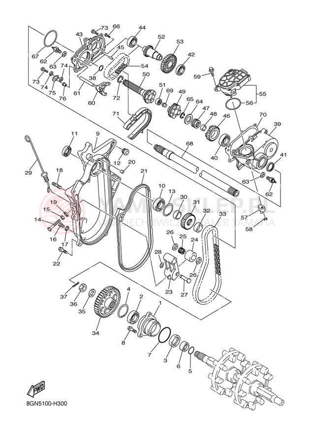 Schemat "Układ napędowy" do Yamaha PHAZER XTX PZ50XTEW