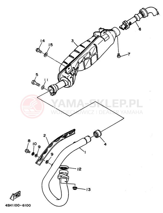Schemat "Wydech końcowy" do Yamaha KODIAK 4WD YFM400FWK