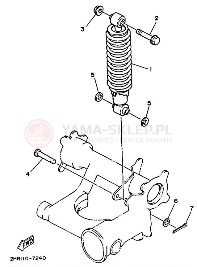 Schemat "zawieszenie tył" do Yamaha BIG BEAR 4WD YFM350FWE