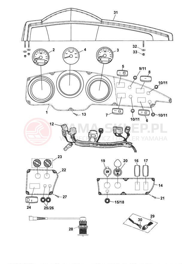 Schemat "układ elektryczny" do Yamaha AR210 LAT1100AM