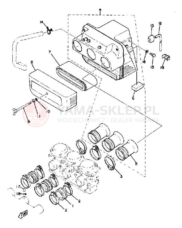 Schemat "Wtrysk paliwa" do Yamaha XS850LH