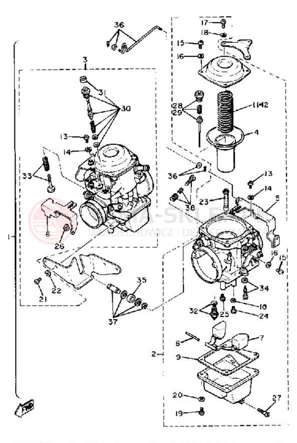 Schemat "Gaźnik" do Yamaha VIRAGO 750 XV750H