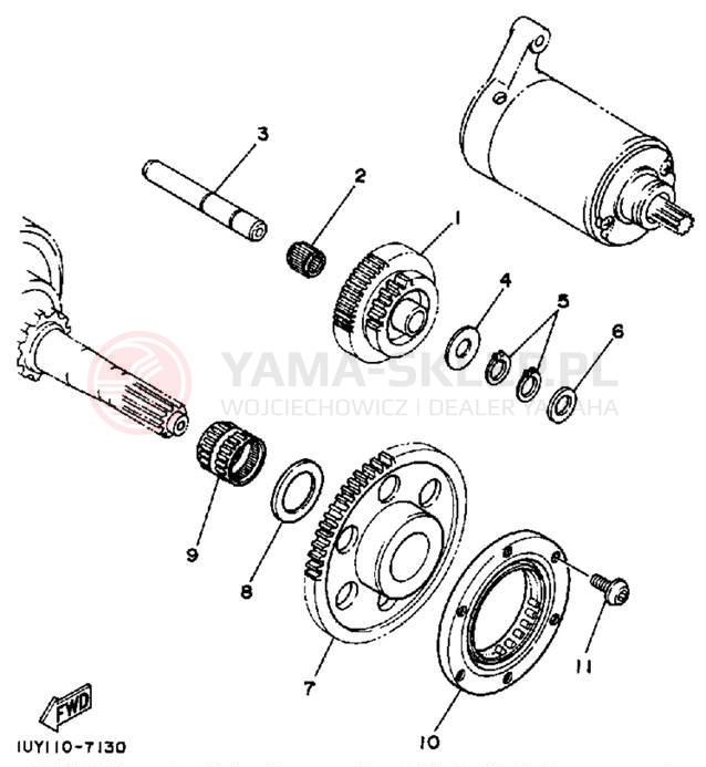 Schemat "rozrusznik" do Yamaha MOTO-4 YFM350ERU