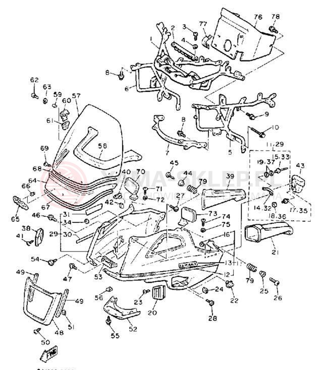 Schemat "elementy nadwozia" do Yamaha XVZ13DD/XVZ13DDC