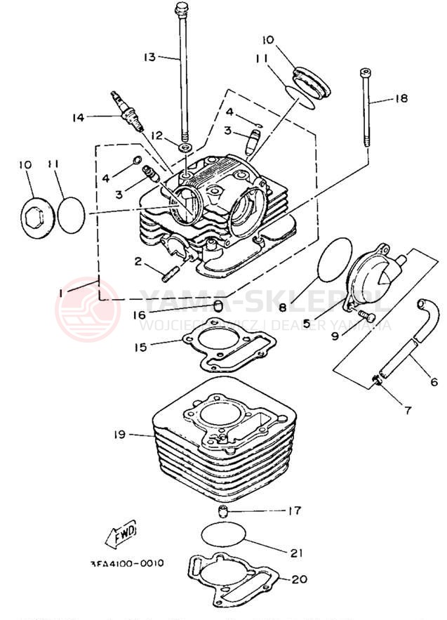 Schemat "cylinder" do Yamaha BREEZE YFA1E