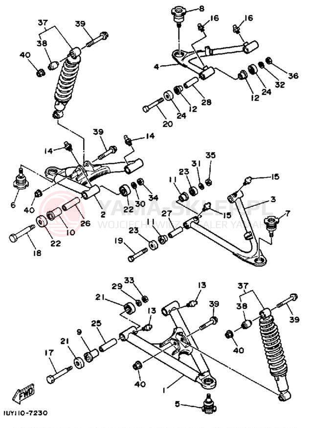 Schemat "Koło przód" do Yamaha WARRIOR YFM350XT