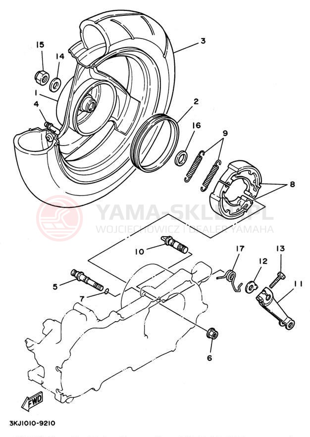 Schemat "Koło tył" do Yamaha JOG CY50H