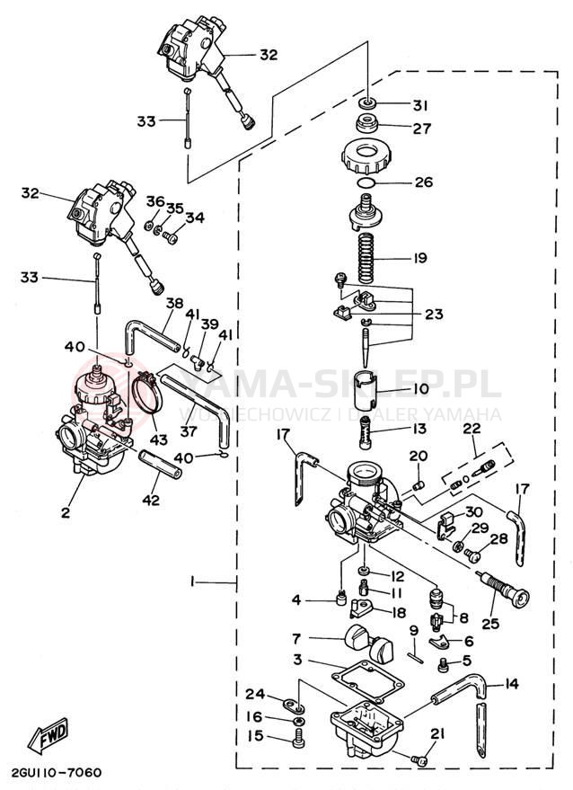 Schemat "Gaźnik" do Yamaha BANSHEE YFZ350H_MN