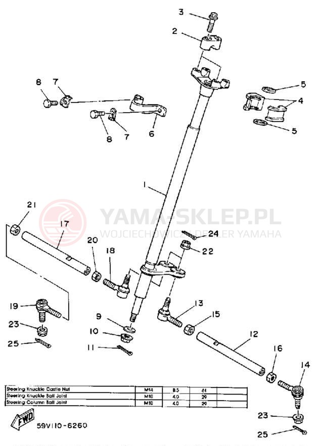 Schemat "Półki zawieszenia" do Yamaha MOTO-4 YFM250W