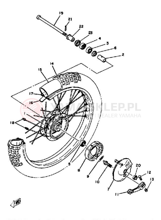 Schemat "Koło przód" do Yamaha YZ60K