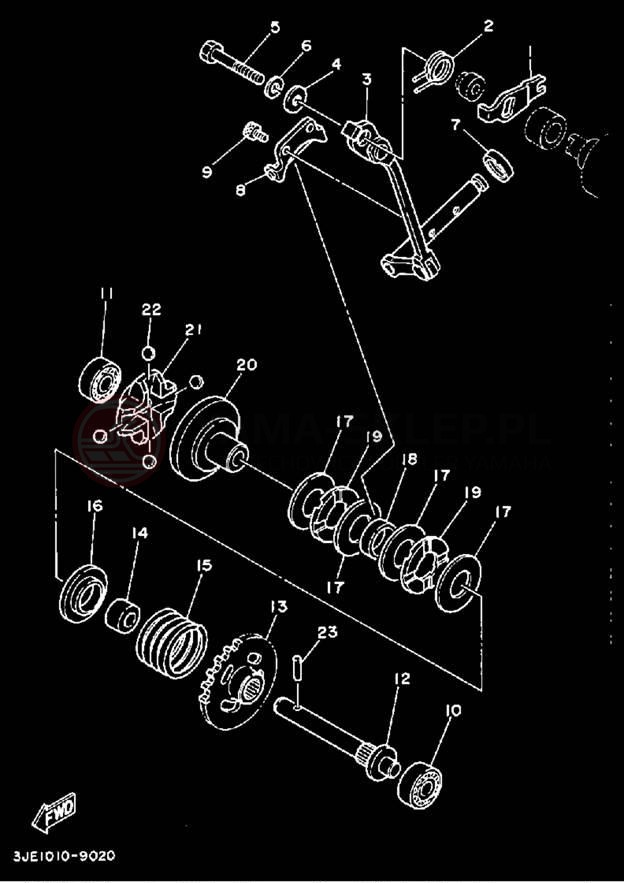 Schemat "Dźwignia zmiany biegów" do Yamaha YZ250WRA