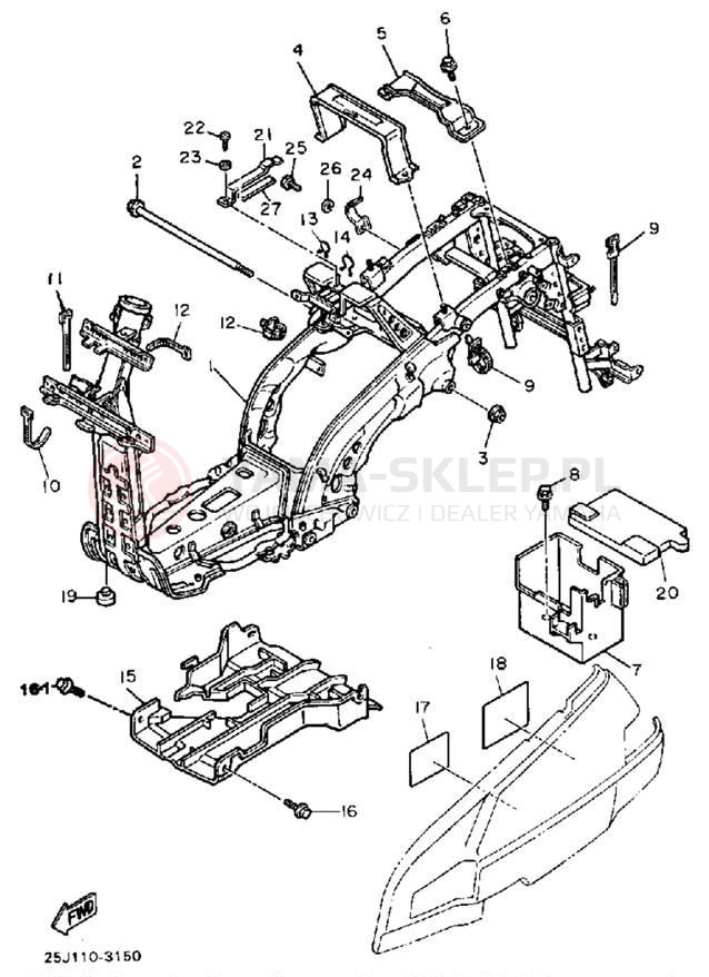 Schemat "rama" do Yamaha RIVA 180 XC180K/XC180KC