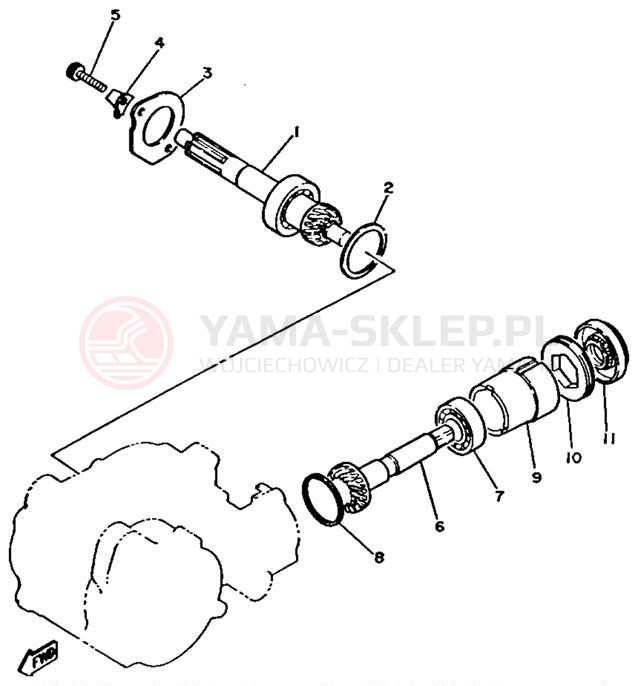 Schemat "Skrzynia biegów " do Yamaha Y-ZINGER PW50F