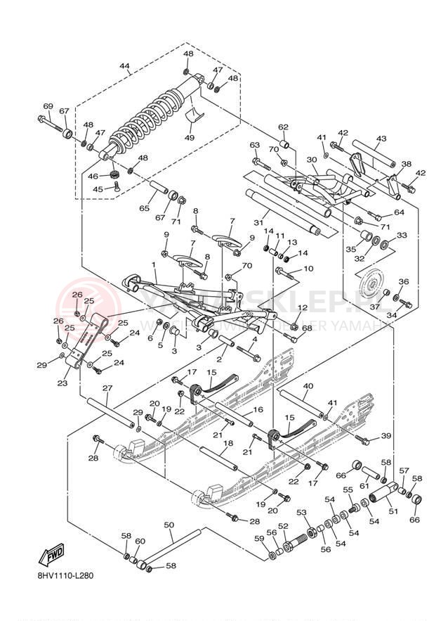 Schemat "Zawieszenie gąsiennicy" do Yamaha RS VECTOR RS90PER/RS90PEL