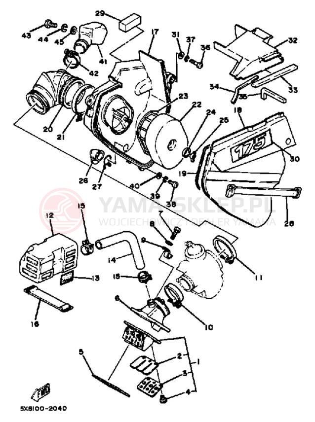 Schemat "Filtr powietrza" do Yamaha IT175J