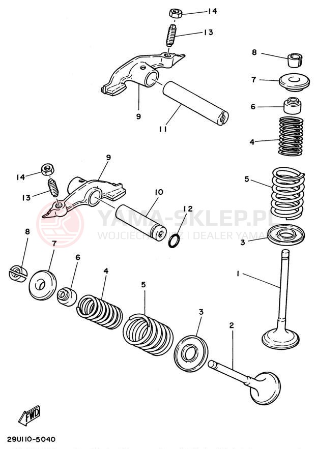 Schemat "zawory" do Yamaha YFB250H_MN/YFB250UH_M