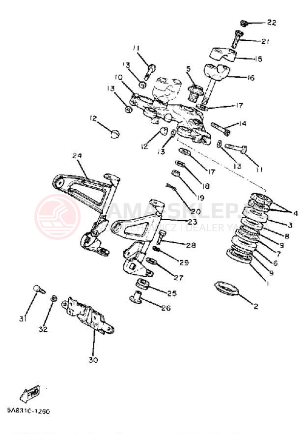 Schemat "Półki zawieszenia" do Yamaha XV920RH
