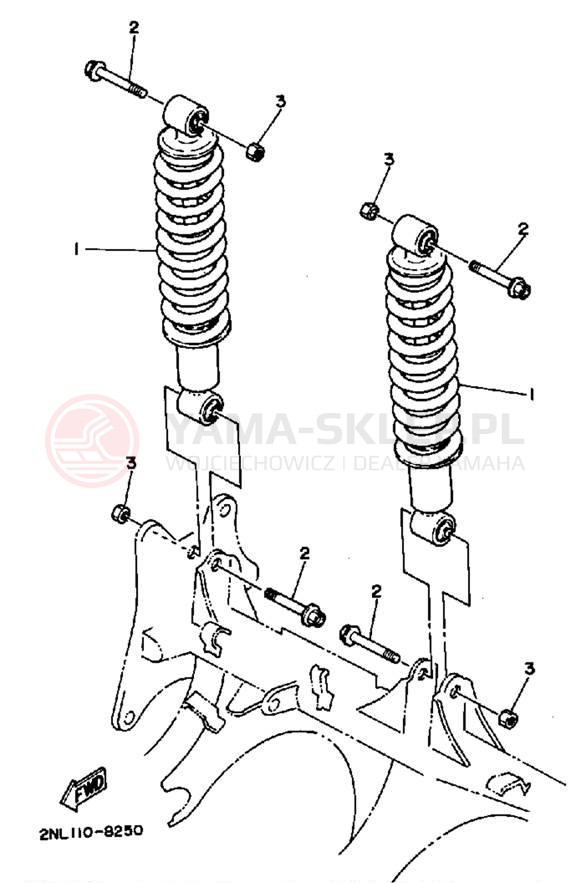 Schemat "zawieszenie tył" do Yamaha TERRA PRO YFP350U