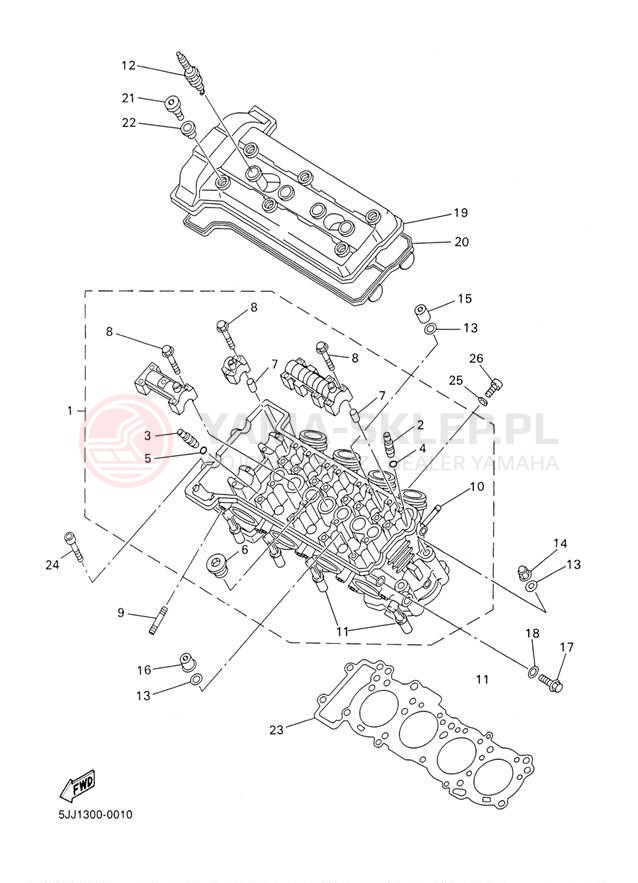 Schemat "cylinder" do Yamaha YZFR1 YZFR1SN/YZFR1SNC