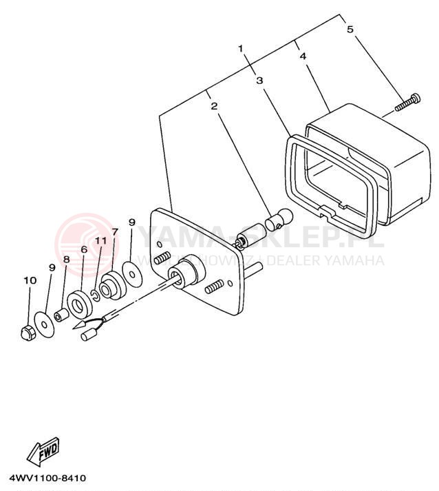 Schemat "lampa tył" do Yamaha GRIZZLY YFM600FWAK/YFM600FWAK