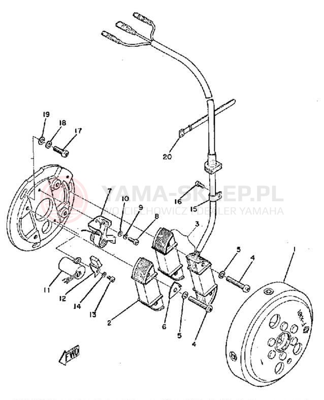 Schemat "Układ zapłonowy" do Yamaha TY250A