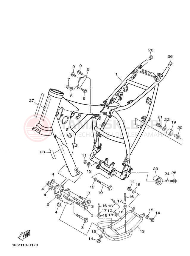 Schemat "rama" do Yamaha TT-R230 TTR230TC/TTR230T