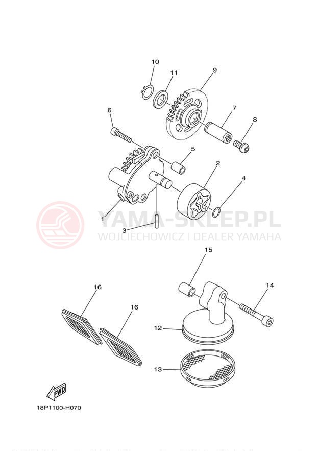 Schemat "Pompa olejowa" do Yamaha YFZ450X YFZ450XAL