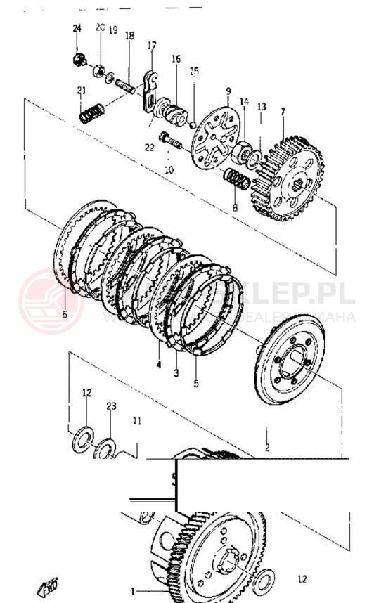 Schemat "sprzęgło" do Yamaha YG1