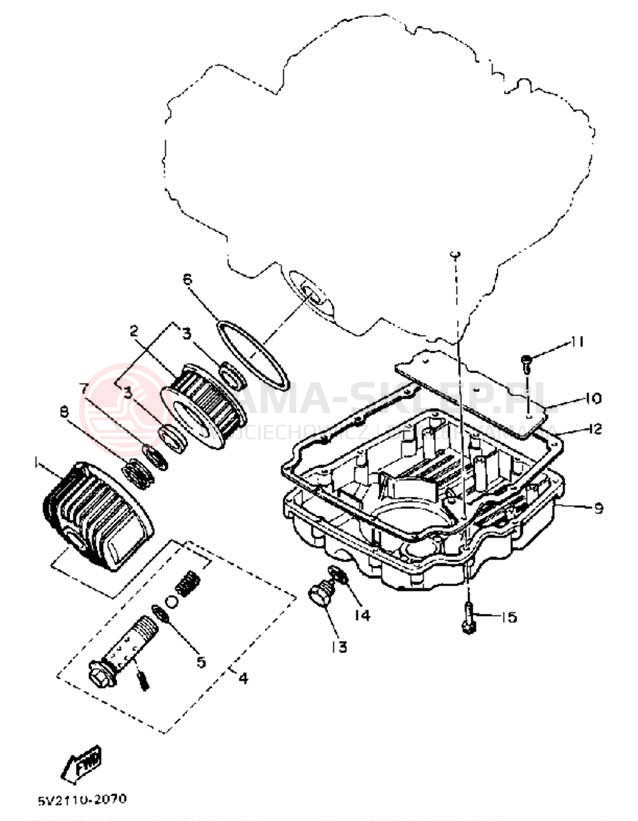 Schemat "Filtr oleju" do Yamaha XJ650RJ